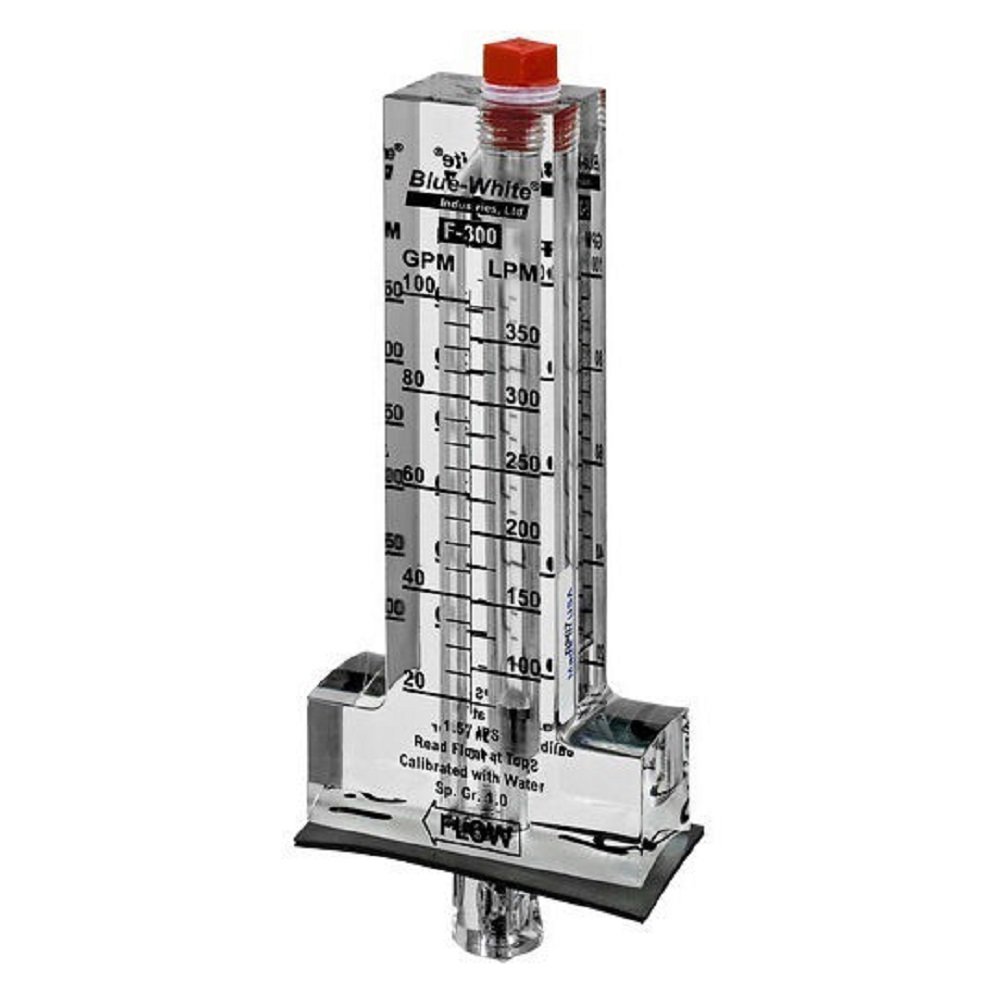 Blue-White Flow Meter for 6 Inch PVC Pipe - Horizontal Installation - Water Flow Measurement for Irrigation, Pools & Industrial Applications