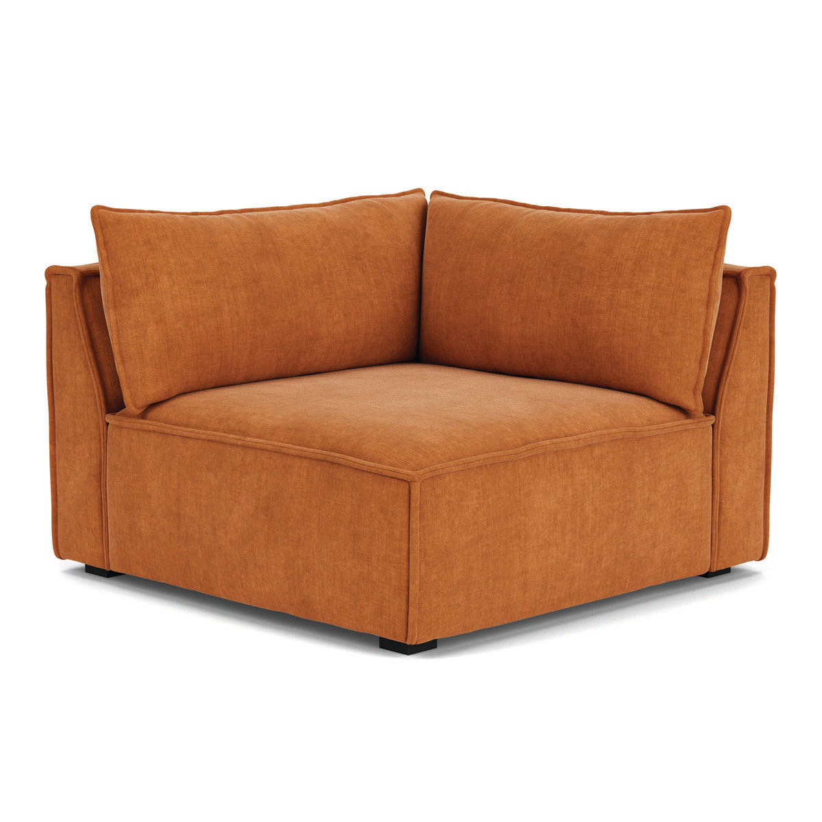 Daphne Fabric 1-Seater Right Corner Modular Sofa - Compact Sectional Couch for Small Spaces, Living Rooms & Apartments