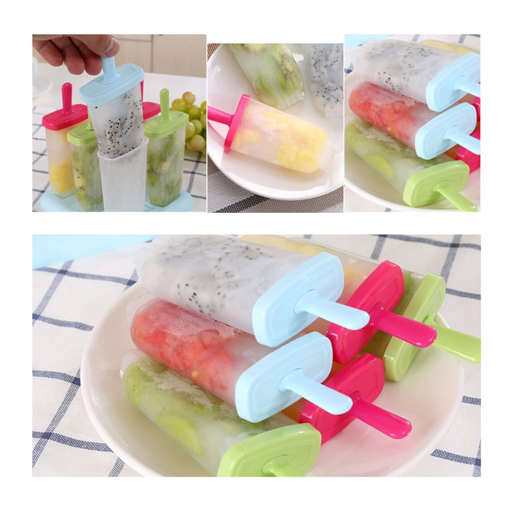 Cabilock 6 Popsicle Molds with Lids - BPA Free Ice Pop Makers for Kids, DIY Homemade Popsicle Kit - Perfect for Summer Treats, Birthday Parties & Family Fun
