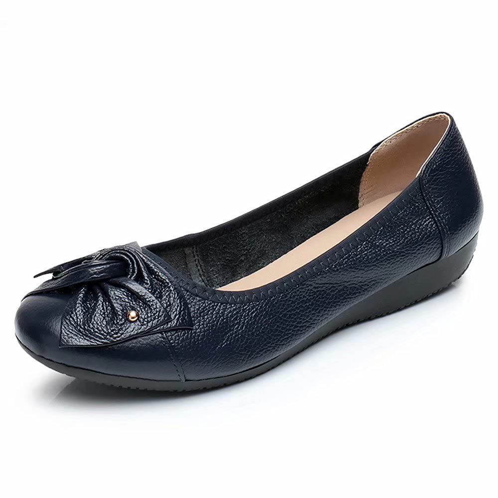 TN TANGNEST Women's Slip-On Ballet Flats - Comfortable Round Toe Bow Flat Shoes for Casual Wear, Office & Daily Walking