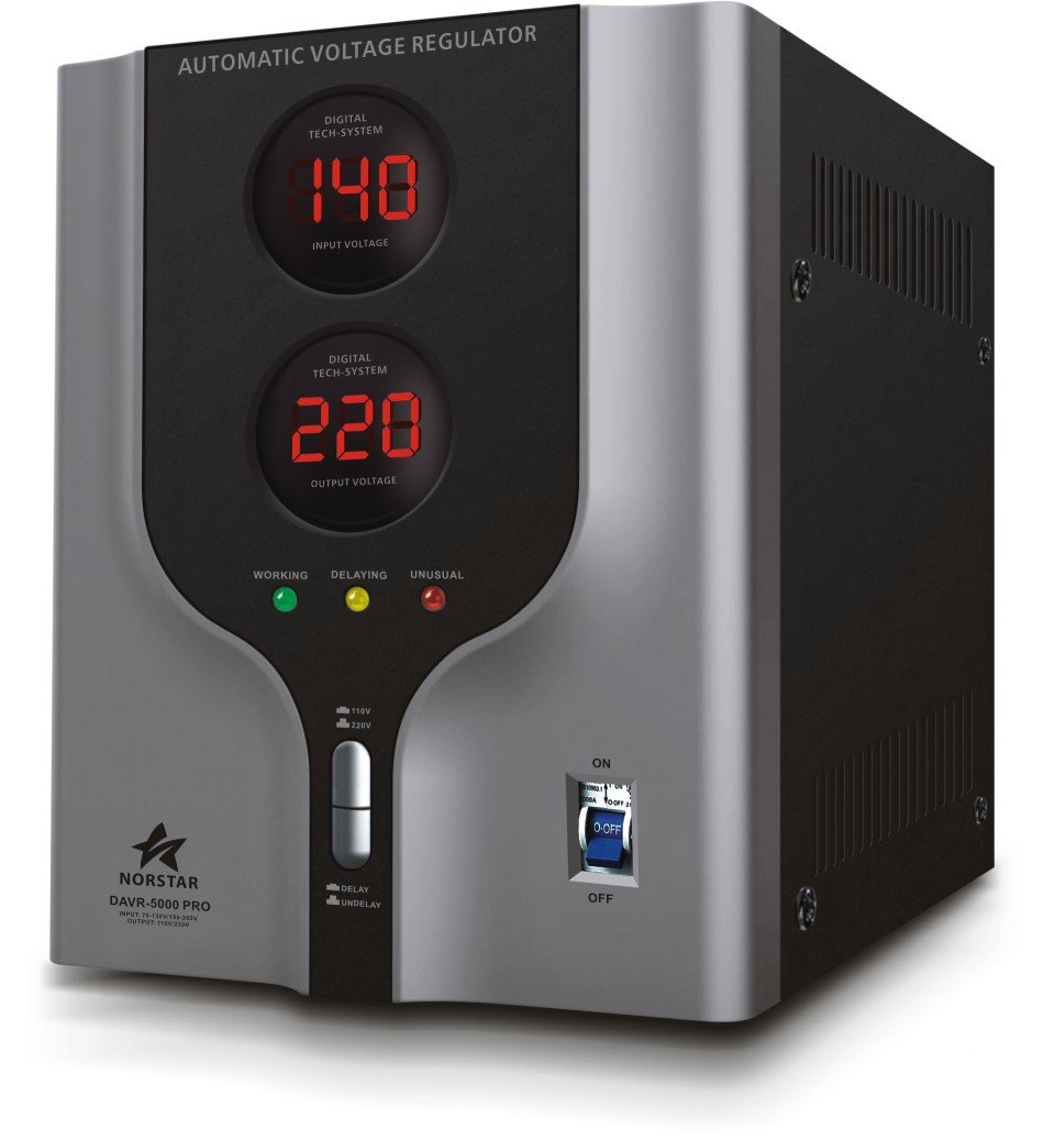 Norstar DAVR-5000 110V/120V to 220V/240V Step Up & Down Voltage Converter Transformer with Automatic Voltage Regulator - Ideal for Travel Appliances, Electronics & Power Tools