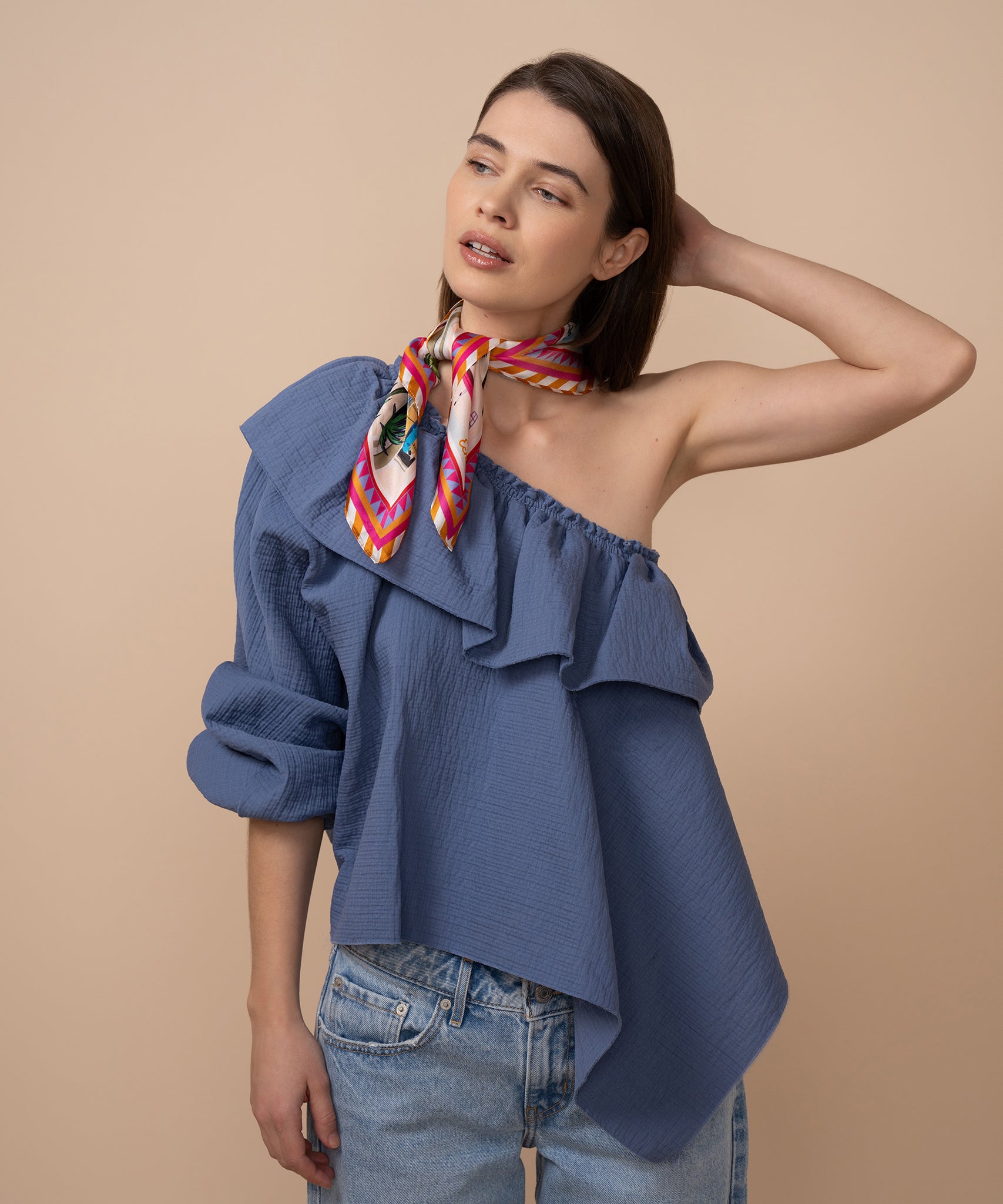 Positano Silk Bandana Scarf - Lightweight & Soft Fashion Accessory for Women & Men - Perfect for Travel, Beach, Hair Styling & Outfit Accessorizing