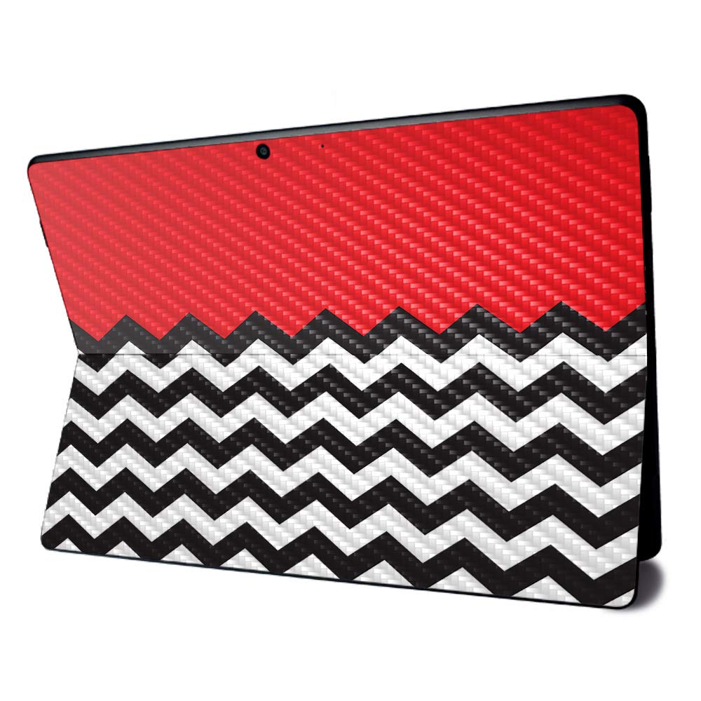 Premium Carbon Fiber Skin for Microsoft Surface Pro X - Red Chevron Design | Textured Finish for Enhanced Grip | Easy to Apply & Remove | Durable Made in USA Protection | Perfect for Work, Travel & School Use