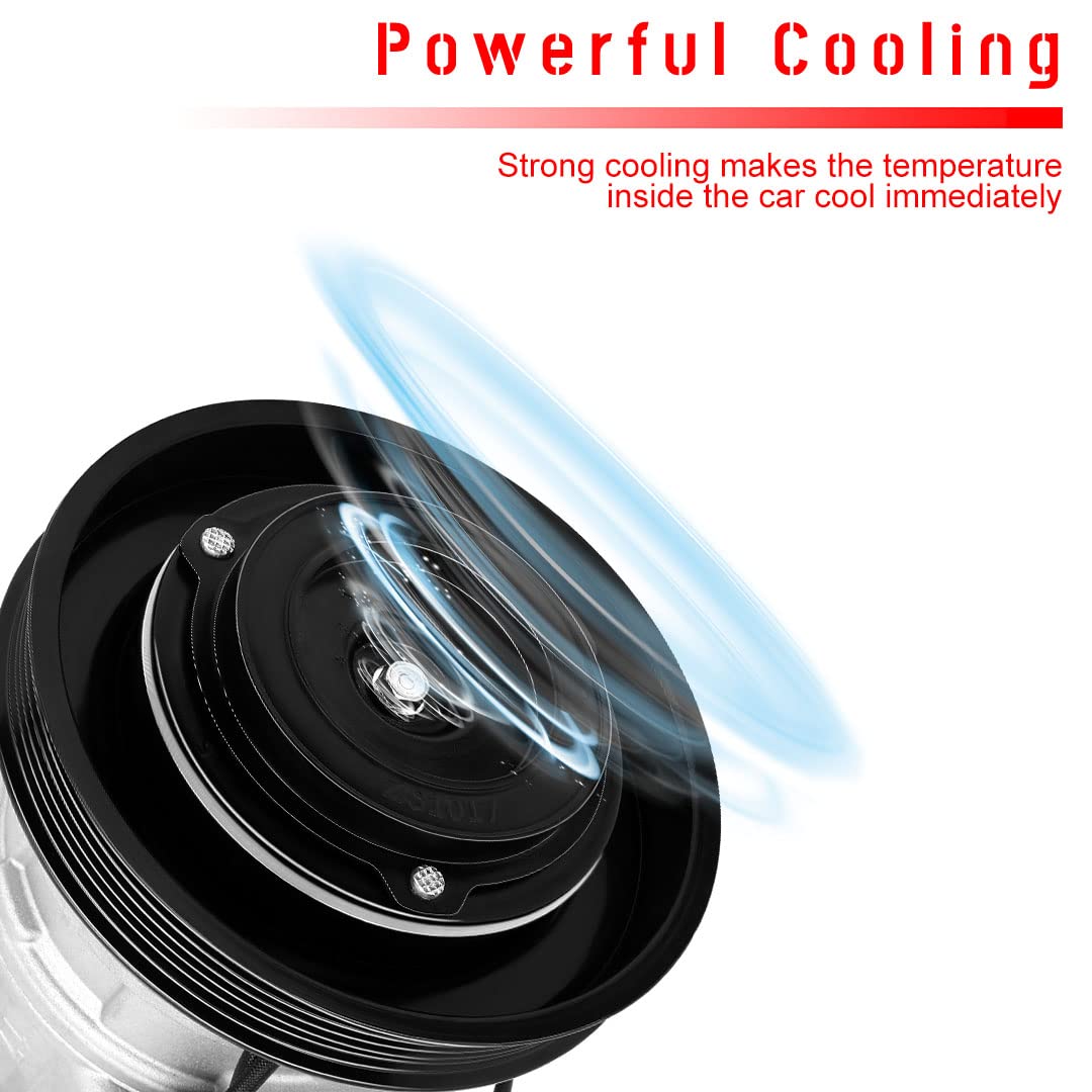 High-Performance AC Compressor for 1998-2002 Honda Accord 2.3L - 6 Groove Clutch (Part# 4711190) | Direct Replacement for Car Air Conditioning System | Perfect for Summer Cooling & Long Road Trips