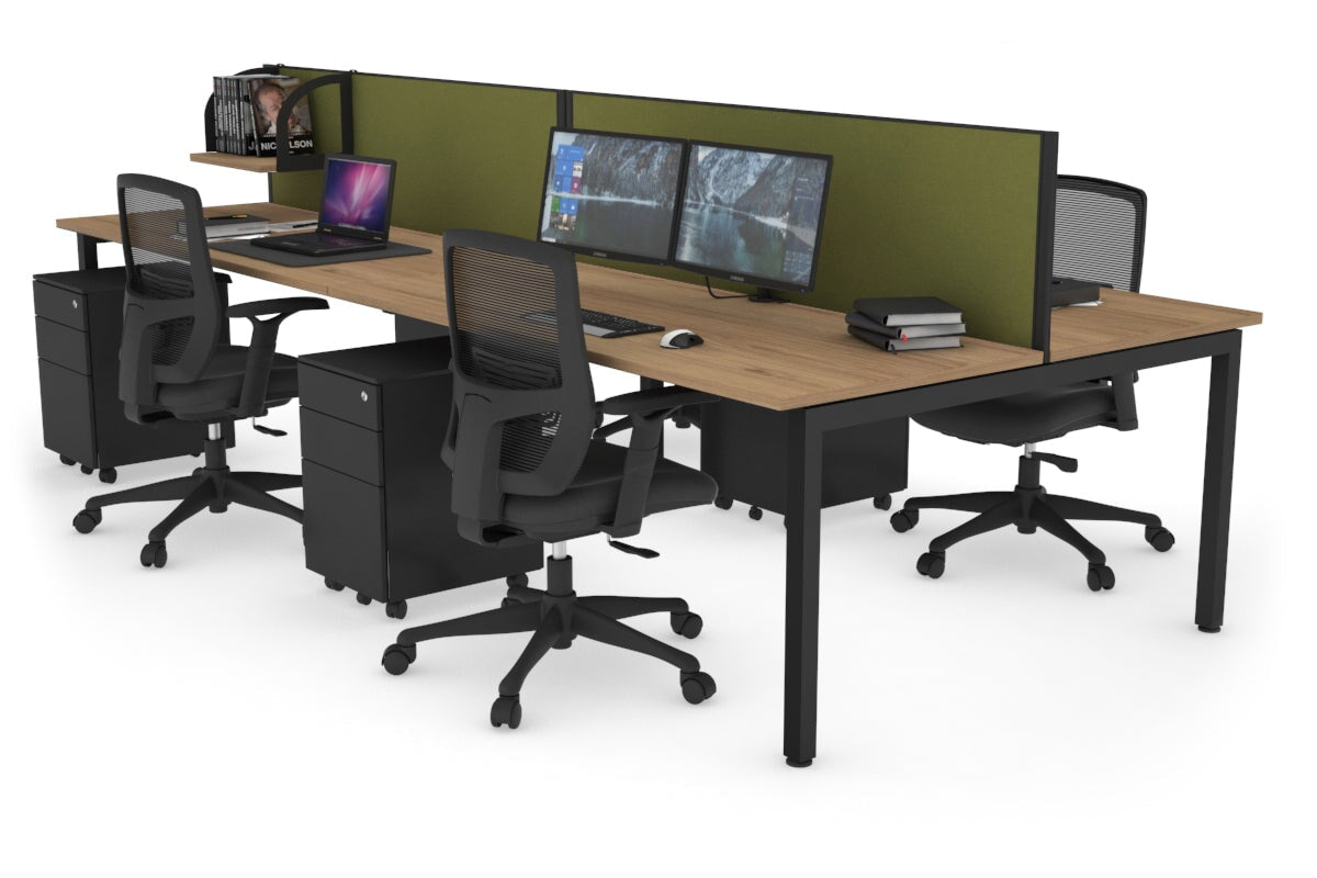 Quadro Square Legs 4-Person Office Workstation Desk - 1800mm x 700mm (71