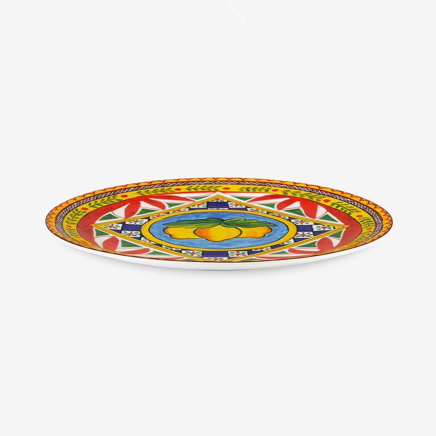 Dolce & Gabbana Casa Carretto Lemon Charger Plate - Elegant Italian Ceramic Dinner Plate for Fine Dining, Wedding Decor & Luxury Table Setting