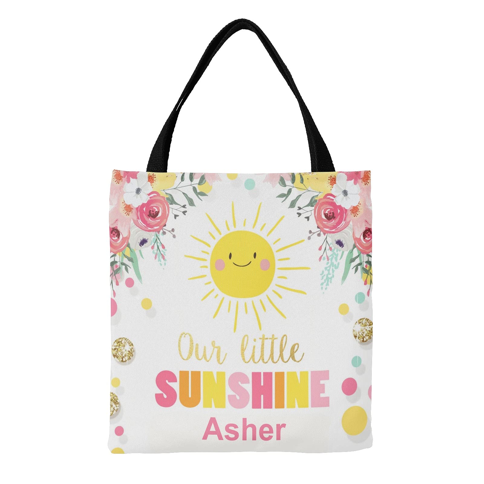 You Are My Sunshine Personalized Canvas Tote Bag - Eco-Friendly Reusable Shopping Bag for Travel, School & Daily Use - Custom Handbag Gift for Women & Moms