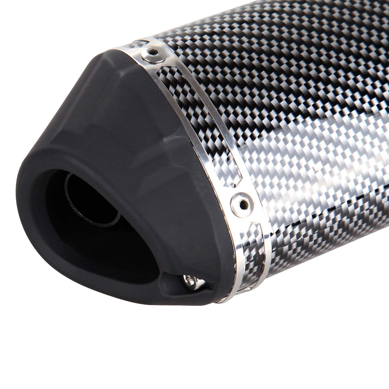 High-Performance 38mm Carbon Fiber Motorcycle Scooter Exhaust Muffler Pipe with Adjustable Silencer - Enhanced Sound Control & Style Upgrade for Street Bikes & Commuter Scooters
