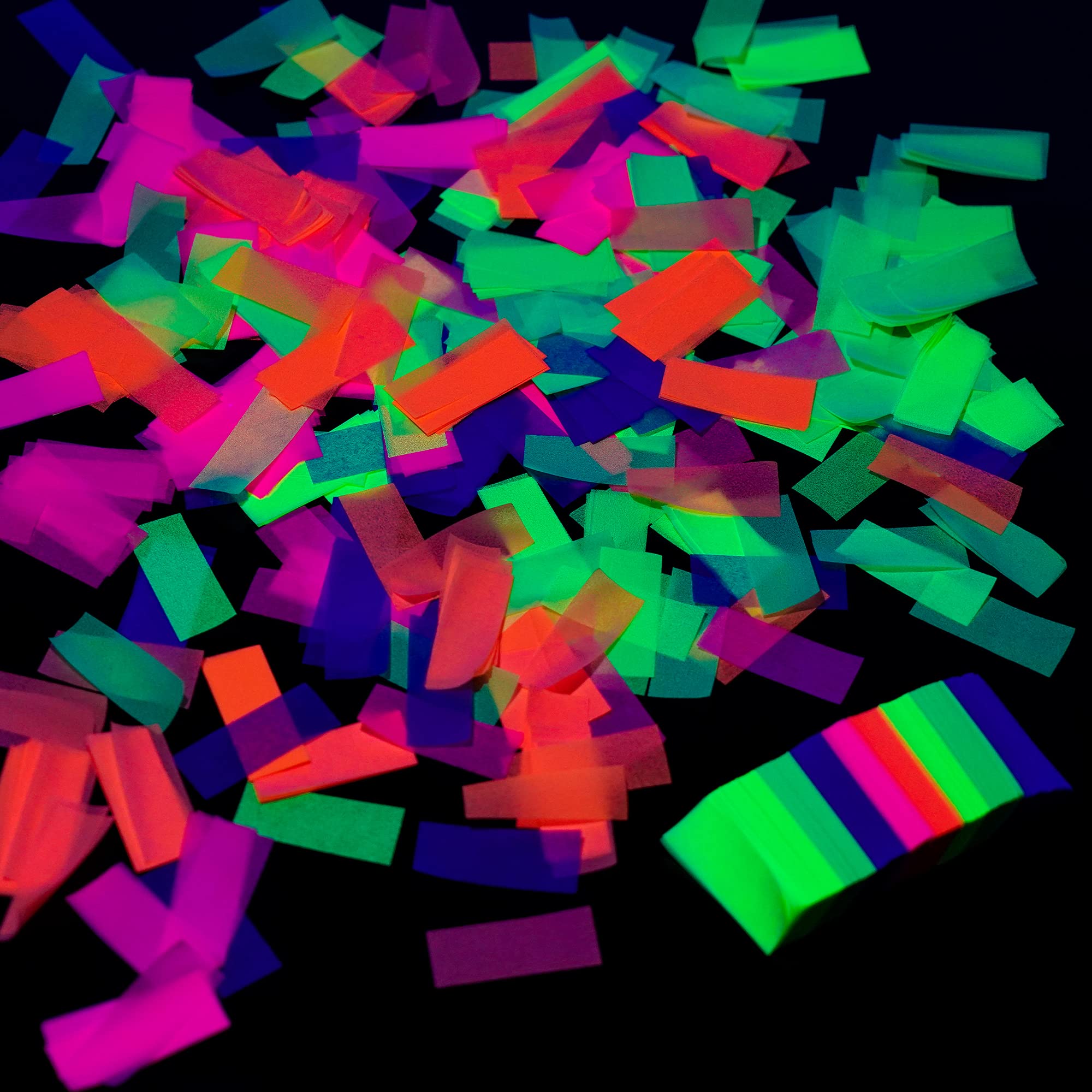 **10,000pcs UV Neon Confetti - Blacklight Glow Party Supplies (5 Colors) | Fluorescent Tissue Confetti for Wedding, Bachelorette, Baby Shower, Birthday & New Year's Eve Party Decorations | Perfect for Nightclubs, Raves & Glow-in-the-Dark Events**