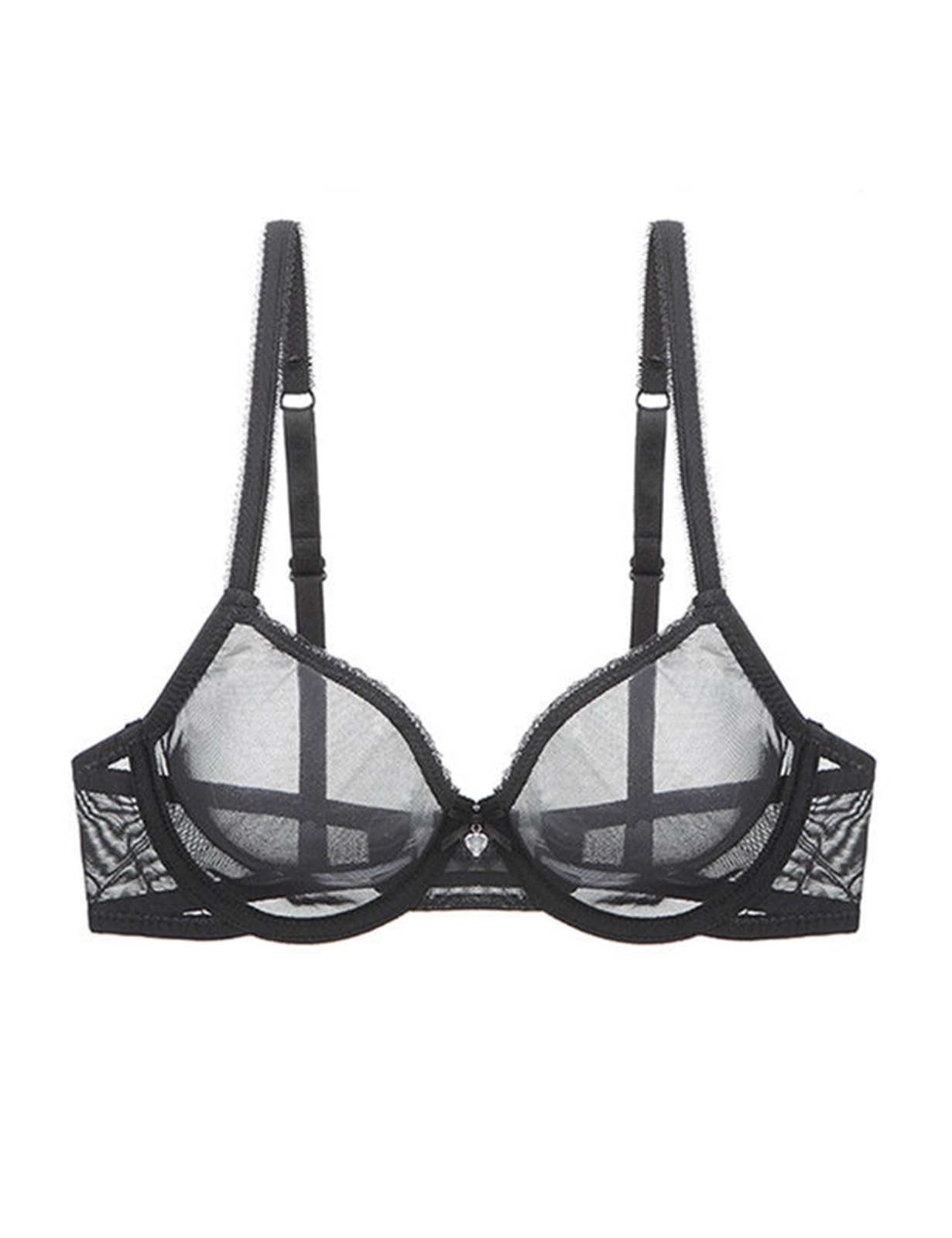 Sheer See Through Bras and Panties Set - Unlined Mesh Lingerie for Women Plus Size | Comfortable Sexy Underwear for Date Night & Boudoir Photography