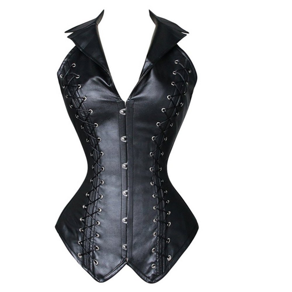 Women's Faux Leather Steel Bone Corset - Waist Trainer for Weight Loss & Body Shaping | Perfect for Workout, Sports & Everyday Wear | Bustier for Women's Shapewear & Posture Support