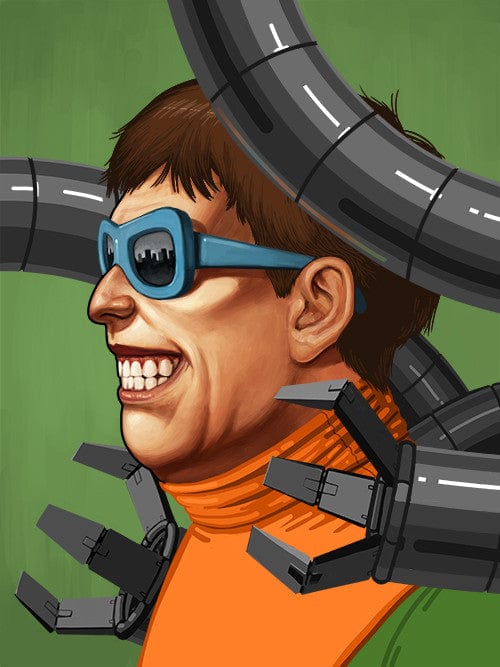 Doctor Octopus Mike Mitchell Limited Edition Art Print - Marvel Comics Supervillain Wall Decor for Home, Office & Gamer Room