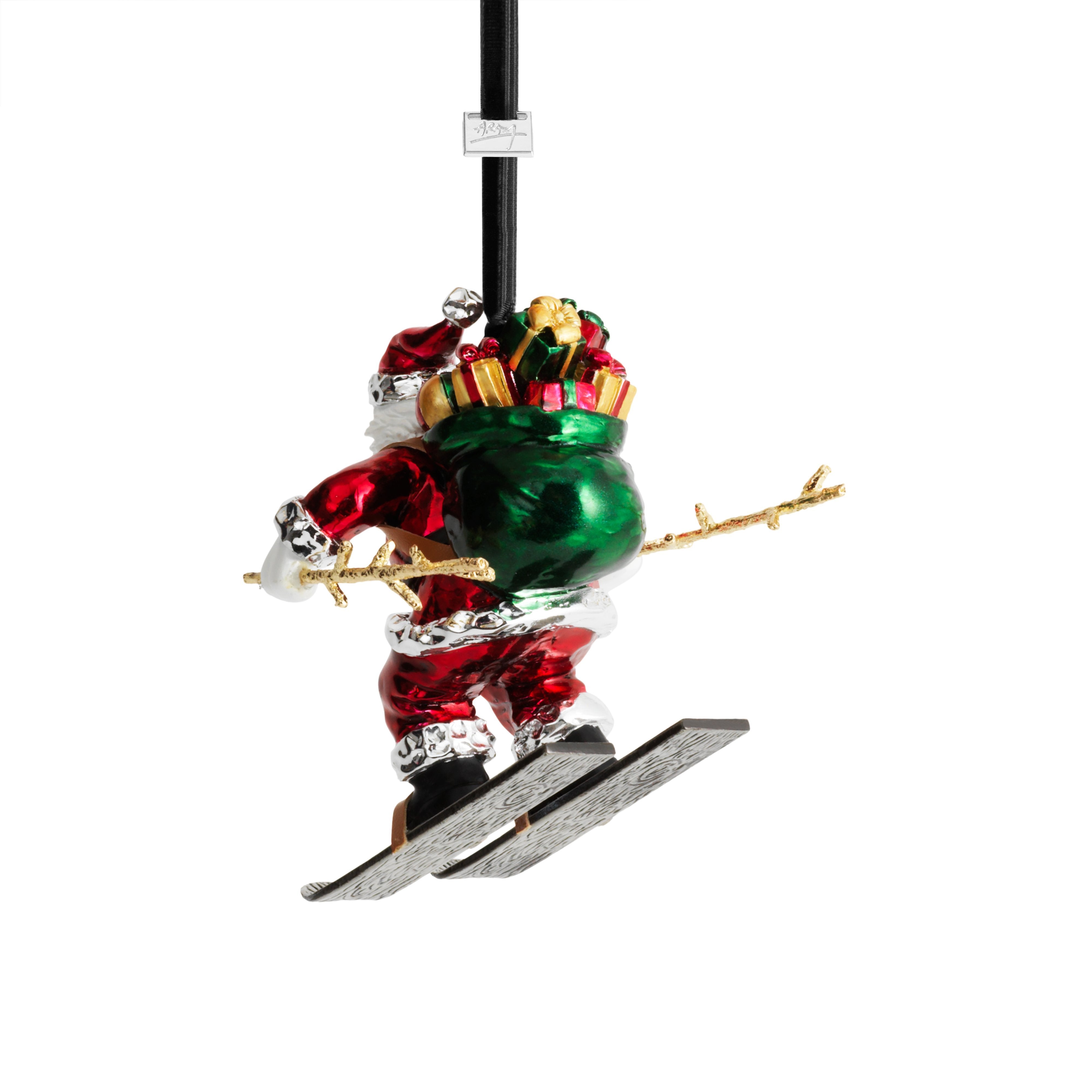 Christmas Skiing Santa Ornament - Festive Holiday Decoration for Tree, Gift & Winter Home Decor