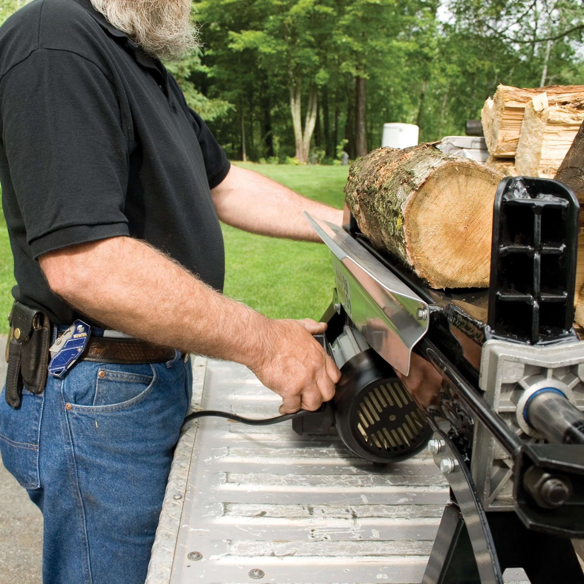 5 Ton Electric Log Splitter - Earthquake W1200 Firewood Processor for Home Heating & Wood Stove Use