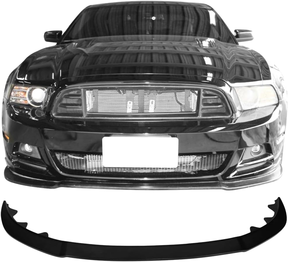 2013-2014 Ford Mustang GT Front Bumper Lip Spoiler - Unpainted PU Material for Enhanced Aerodynamics & Sporty Look - Perfect for Car Enthusiasts & Street Racing