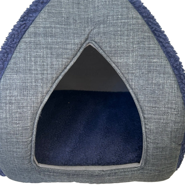 Brooklands Sherpa Cuddly Cave Navy - Ultra Soft Pet Bed for Dogs & Cats, Cozy Cave Design for Warmth & Security - Perfect for Indoor Use, Crate Training & Anxiety Relief