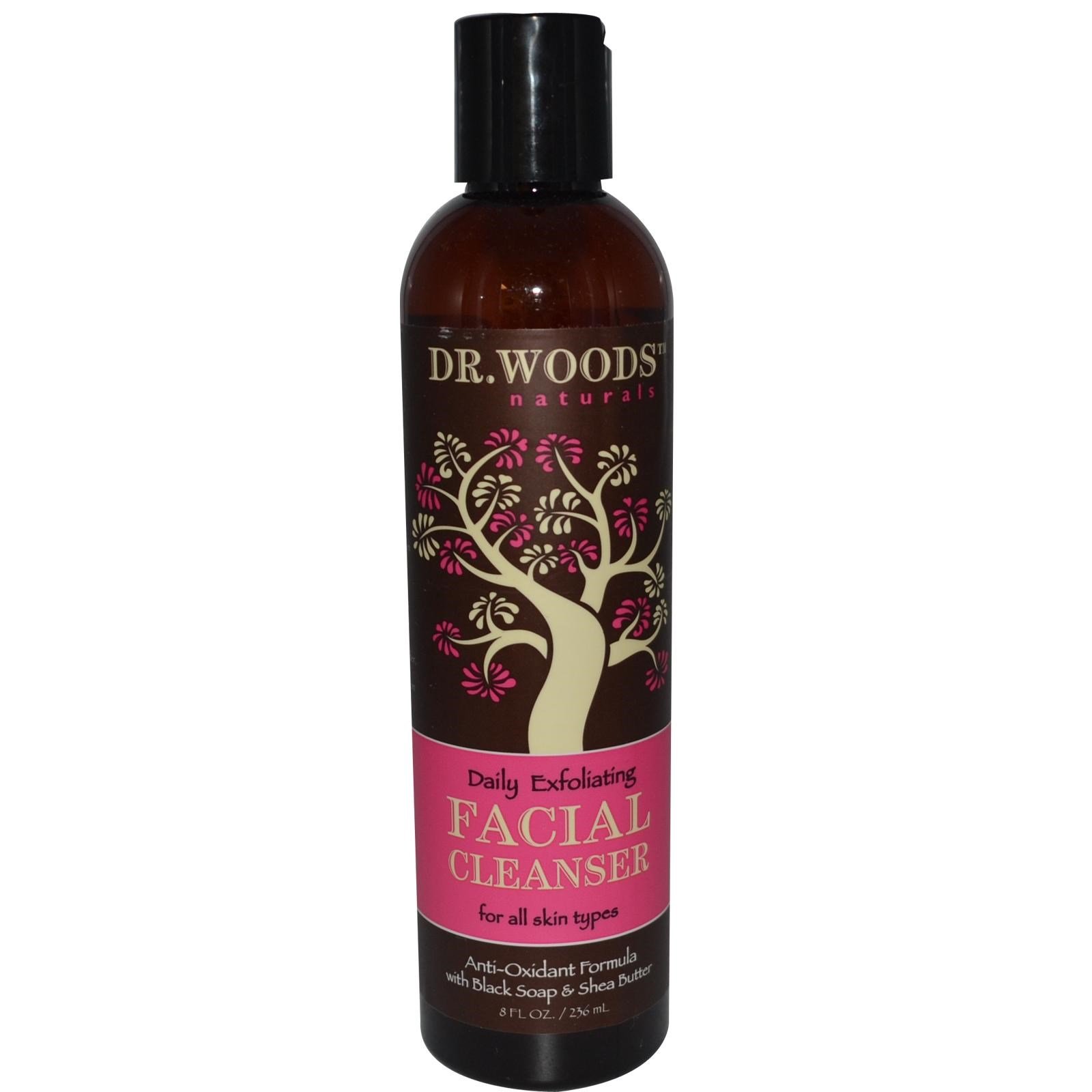 Dr. Woods Black Soap & Organic Shea Butter Facial Cleanser - 8 oz (2 Pack) | Natural Skincare for Acne, Oily & Sensitive Skin | Daily Face Wash & Makeup Remover