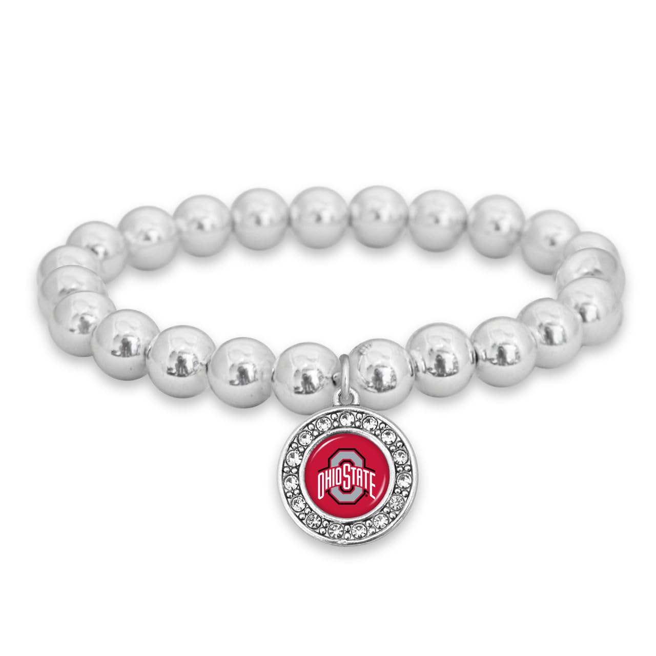 Ohio State University OSU Abby Stretch Bracelet - Adjustable Beaded Bracelet for Women, Licensed College Jewelry Gift - Perfect for Game Day, Graduation & Buckeyes Fans