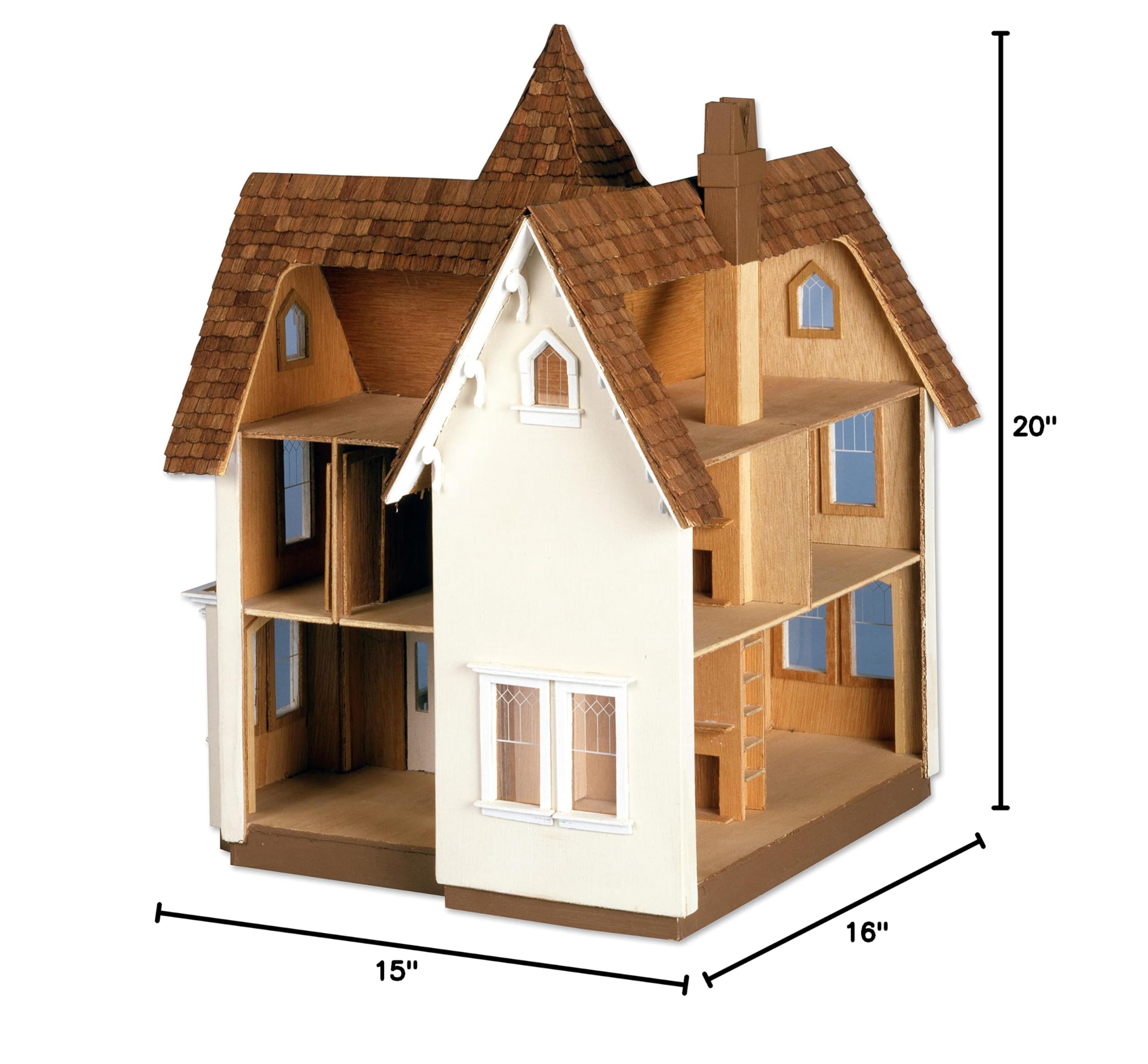 Greenleaf Fairfield Dollhouse Kit - 1/24 Scale Miniature Dollhouse for Collectors & Hobbyists | Perfect for Home Decoration, Gift Giving & Creative Play