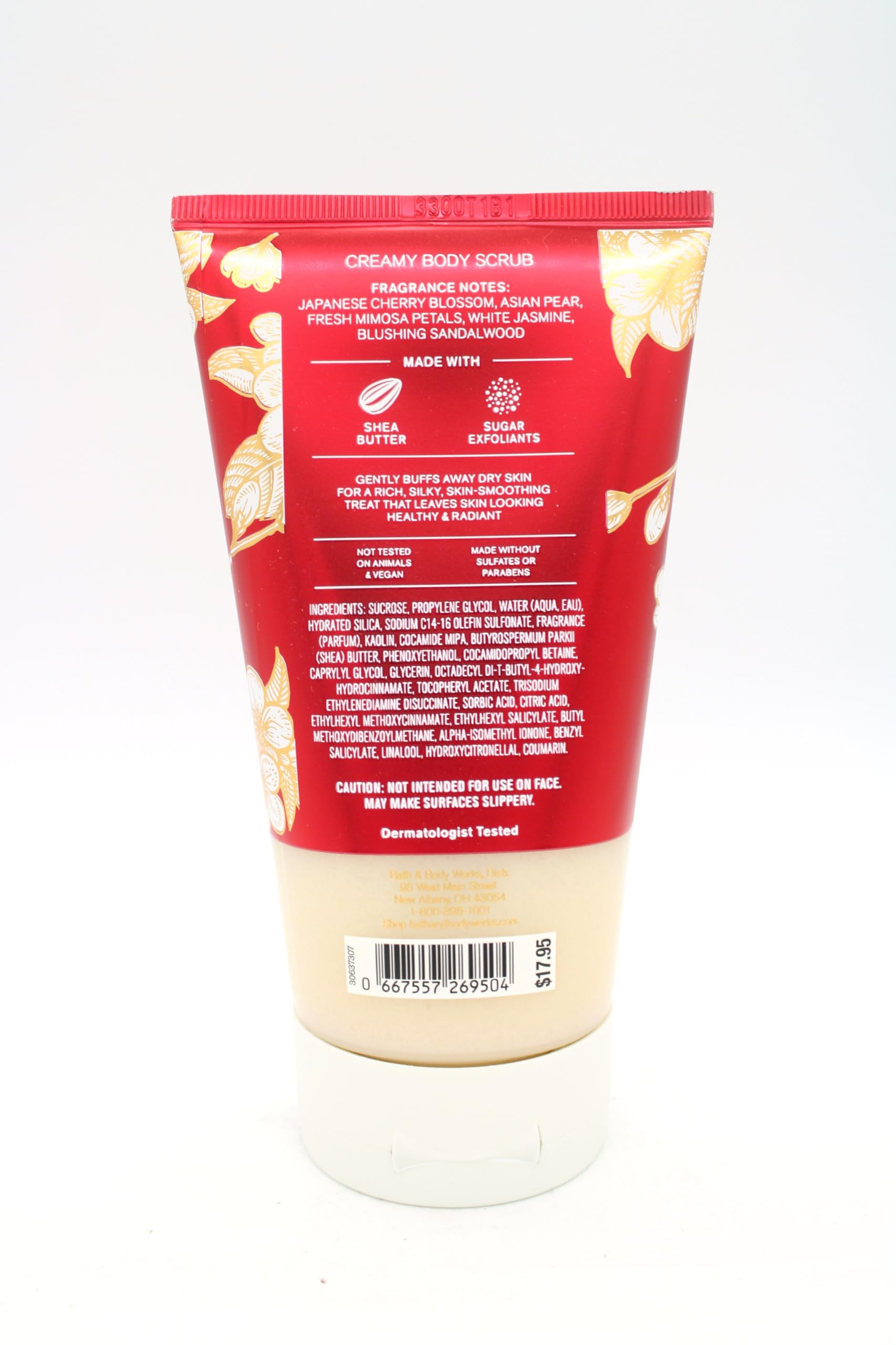 Japanese Cherry Blossom Body Scrub - 8 oz Exfoliating Cream for Soft Smooth Skin | Bath & Body Care Gift for Women, Spa Day & Relaxation