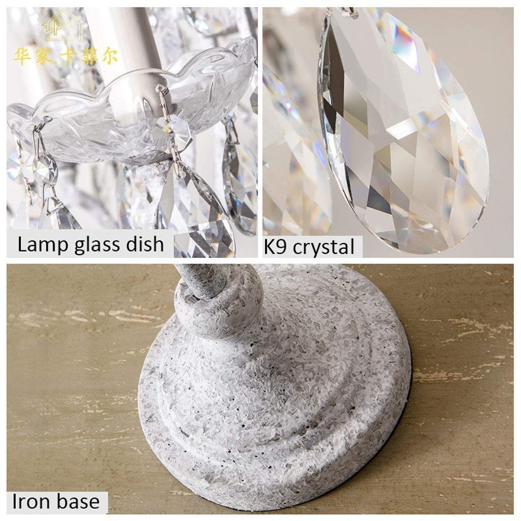 Crystal Table Lamp - Elegant Retro Gold Bedside Lamp for Living Room, Bedroom & Study, Luxury E14 Nightstand Light | Perfect for Home Decor & Cozy Reading
