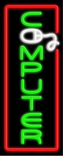 Custom Neon Computer Glass Sign #10981 - Handmade in USA | Perfect for Gaming Rooms, Tech Offices & Geek Decor