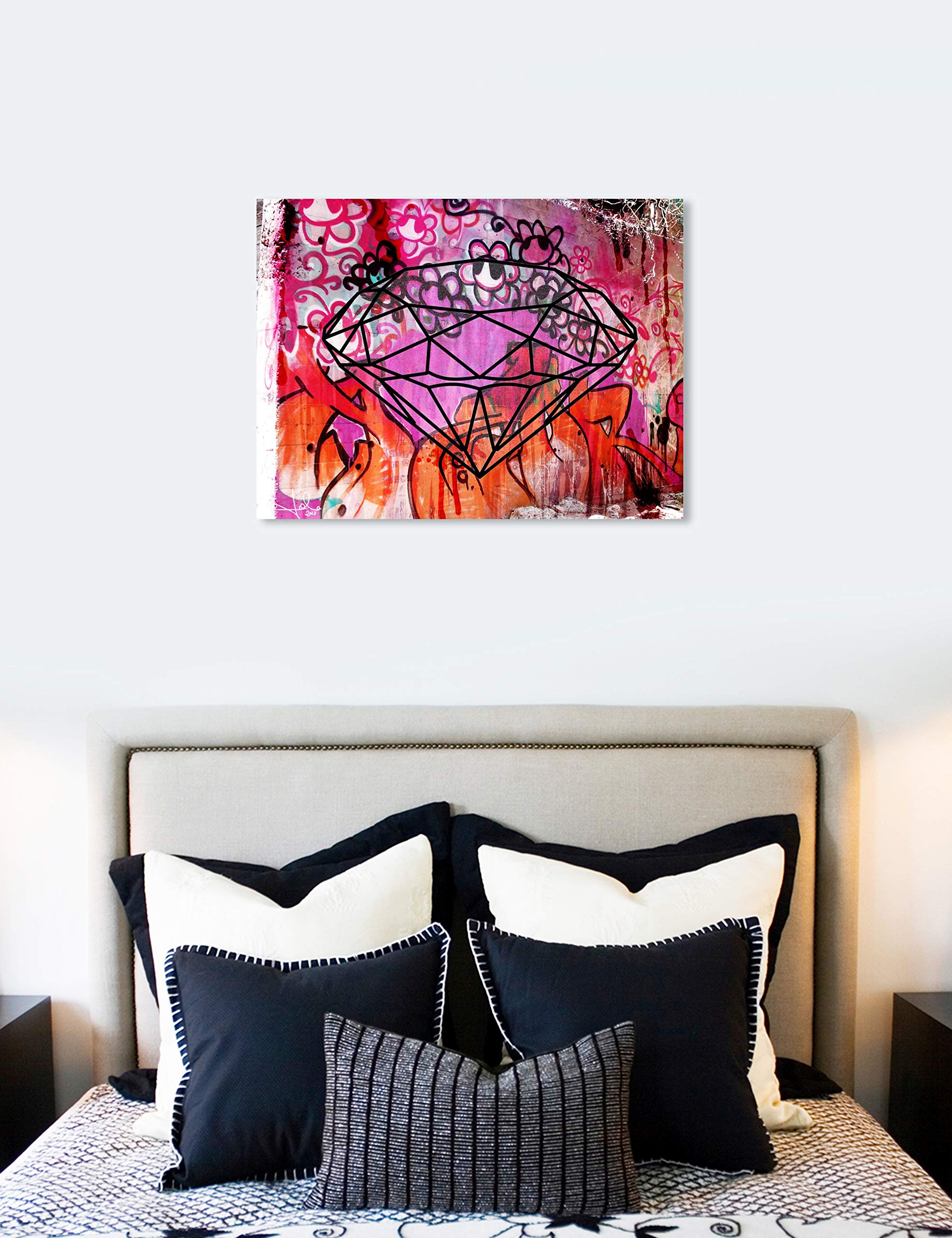 Abstract Wall Art Canvas Print 'Rock Solid' - 16x13 Inch Pink & Orange Modern Painting for Living Room, Bedroom, Office Décor | Premium Home Wall Decor by Oliver Gal Artist Co.