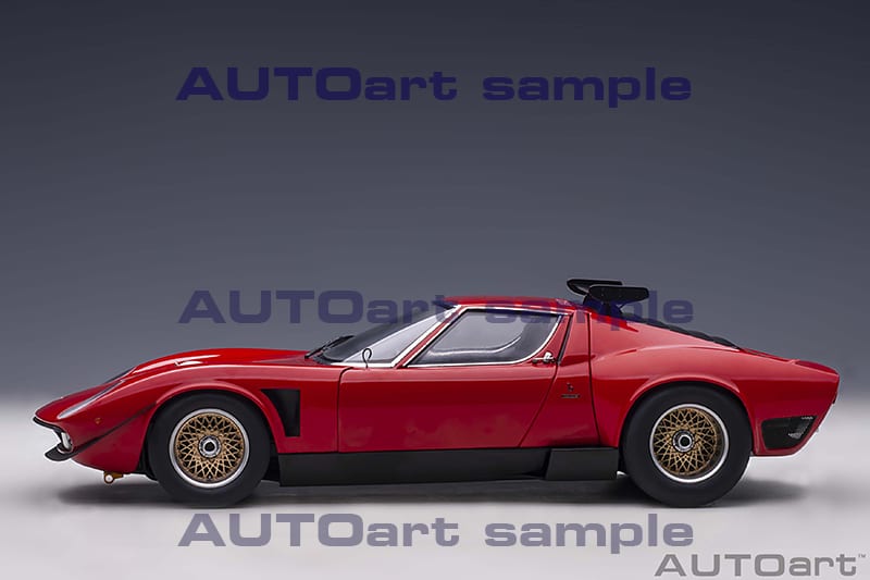 AUTOart 1:18 Scale Lamborghini Miura JOTA SVR Diecast Model Car - Red Collectible Sports Car for Display & Racing Enthusiasts
