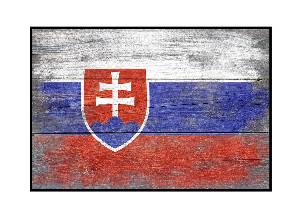 Slovakia Country Flag Canvas Print - 36x24 Inch Framed Gallery Wrapped Wall Art for Home, Office & Classroom Decor | Rustic European Style