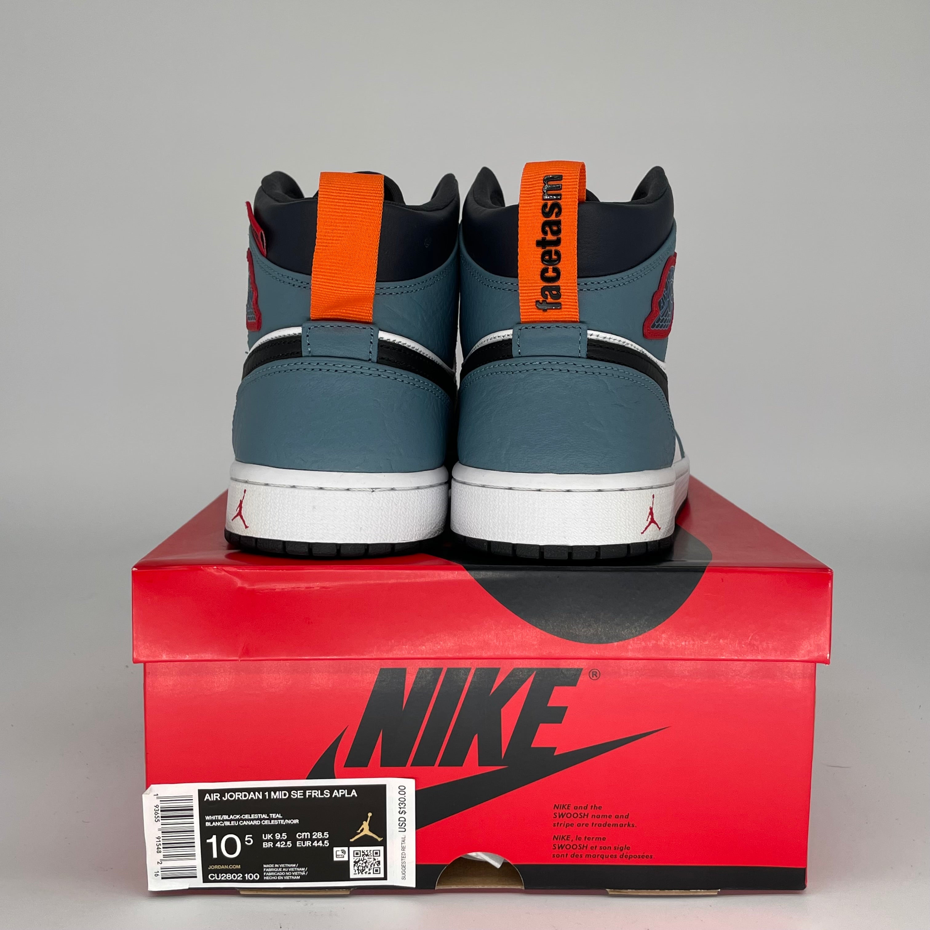 AIR JORDAN 1 MID FEARLESS FACETASM Men's Basketball Shoes Size 10.5 - Style CU2802-100 | Authentic Retro Sneakers for Streetwear & Basketball Games