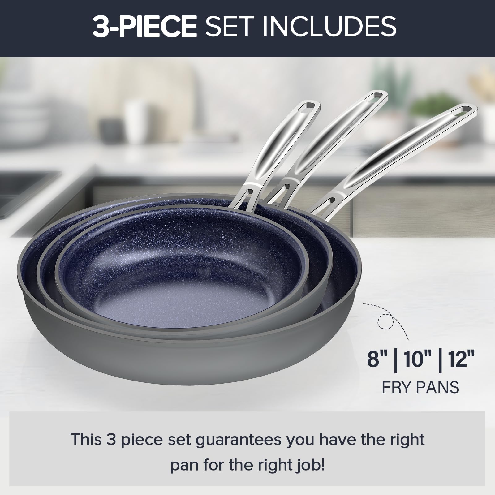 Nuwave 3-Piece Forged Lightweight Frying Pan Set (8