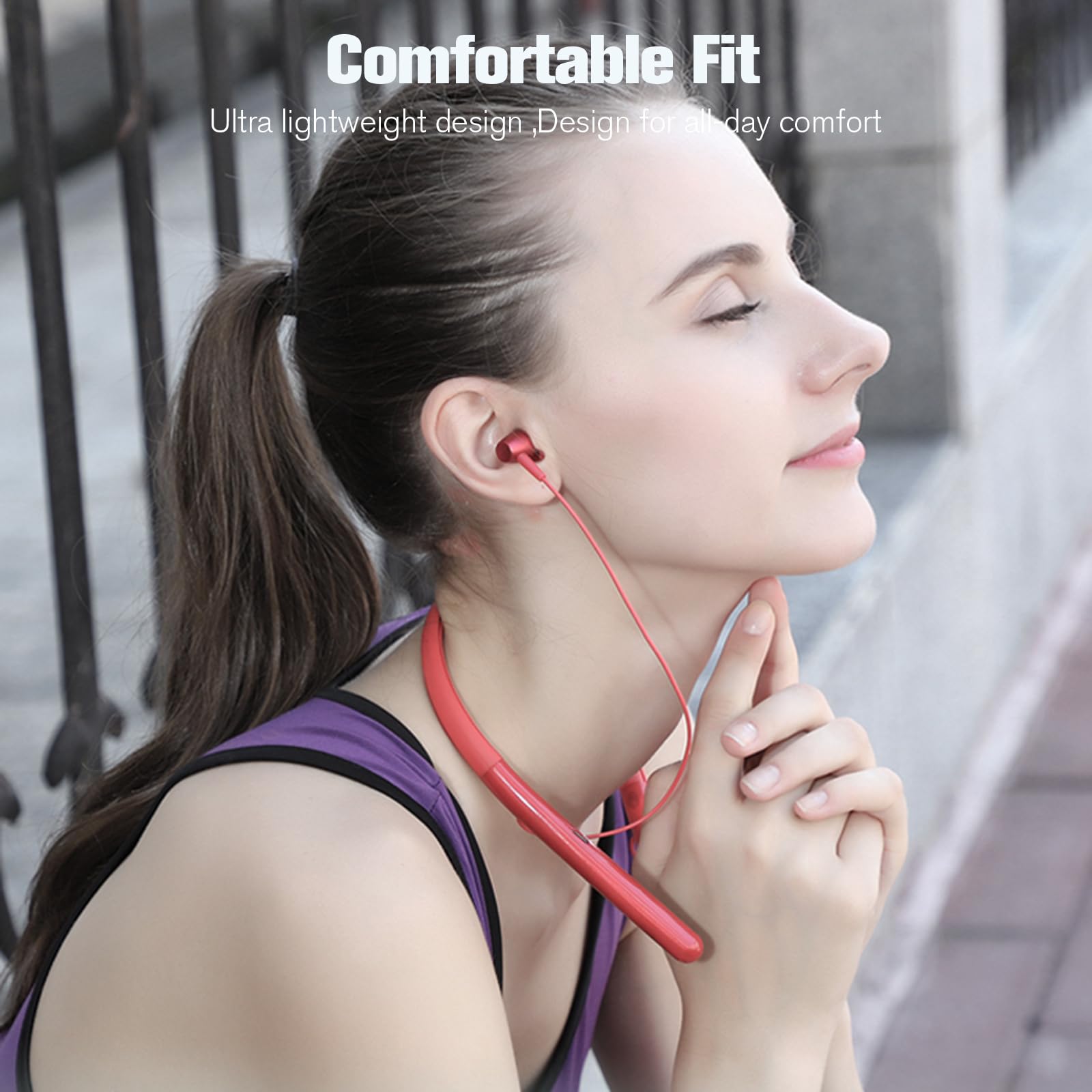 Wireless Bluetooth Neckband Headphones for Sports & Running - Comfortable Around-the-Neck Earbuds with Secure Fit - Perfect for Gym, Jogging, Workouts & Outdoor Activities