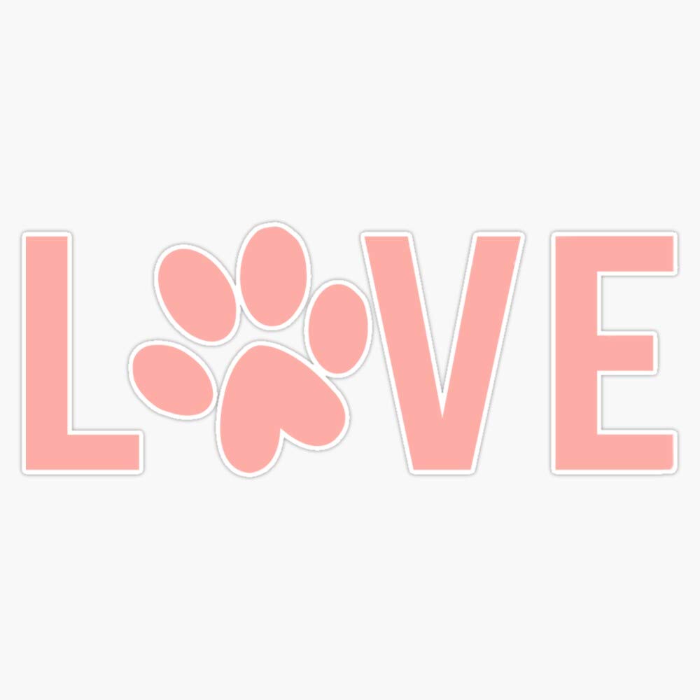 Paw Print Love Pink Vinyl Waterproof Sticker - 5 Inch Decal for Cars, Laptops, Walls, Windows & Bumpers | Durable, Weatherproof Adhesive for Pet Lovers | Perfect for Personalizing Accessories, Home Decor & Gifts