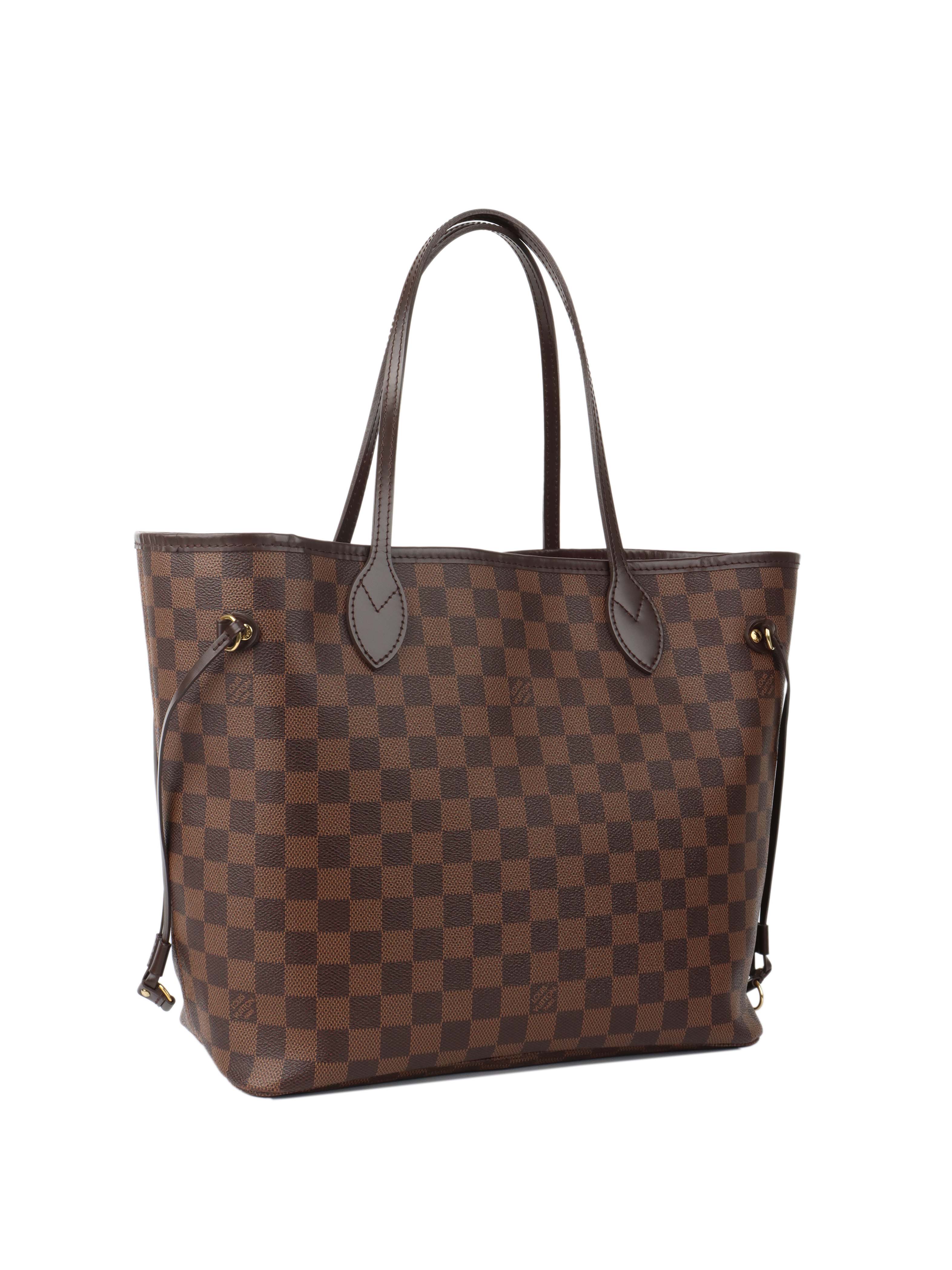 Louis Vuitton Damier Ebene Neverfull MM Tote Bag - Authentic Designer Handbag for Women, Perfect for Work, Travel & Everyday Use