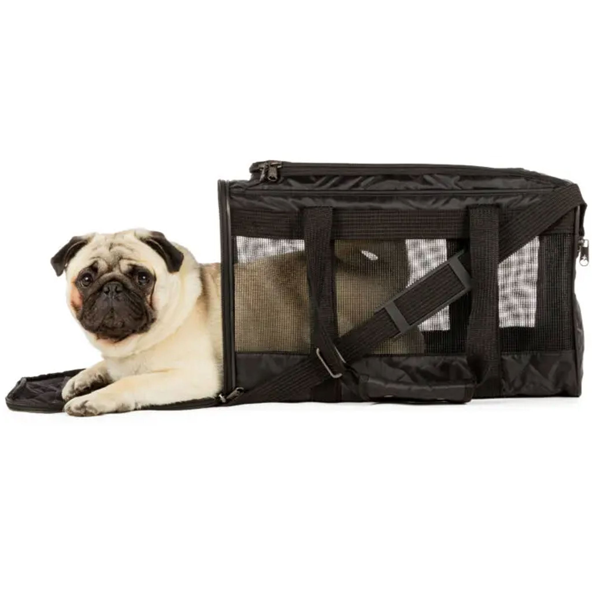 Sherpa Original Deluxe Pet Carrier - Airline Approved Soft-Sided Dog & Cat Travel Carrier, Black - Perfect for Air Travel, Road Trips & Vet Visits