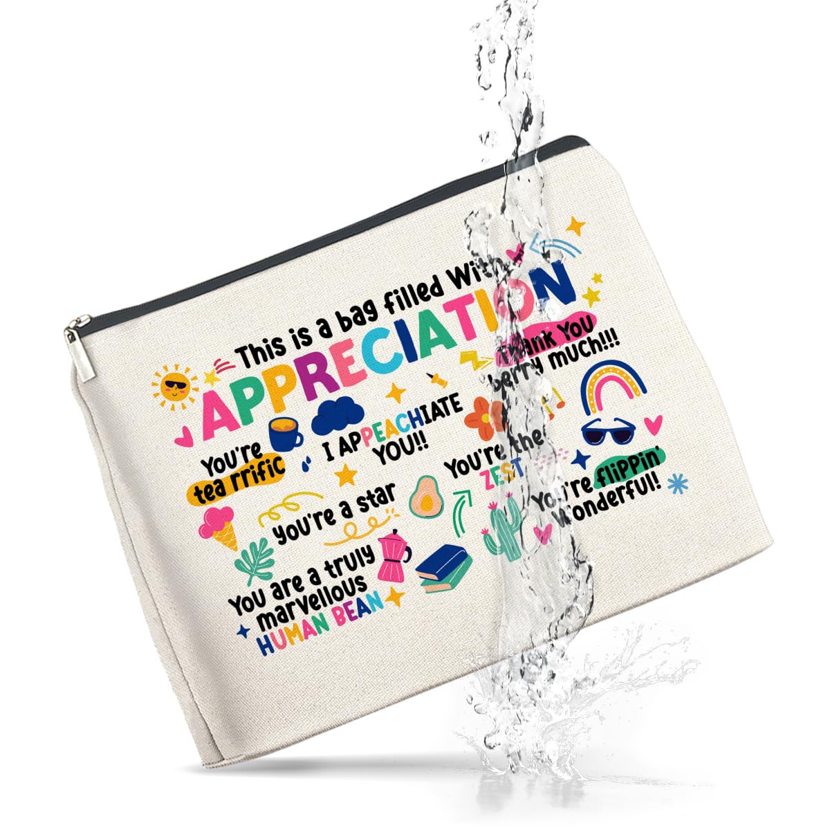 **Teacher Appreciation Gifts - Inspirational Makeup Bag for Women, Christmas & Birthday Gifts for Teachers - Cosmetic Pouch with Zipper (Perfect for Travel, School, or Daily Use)**