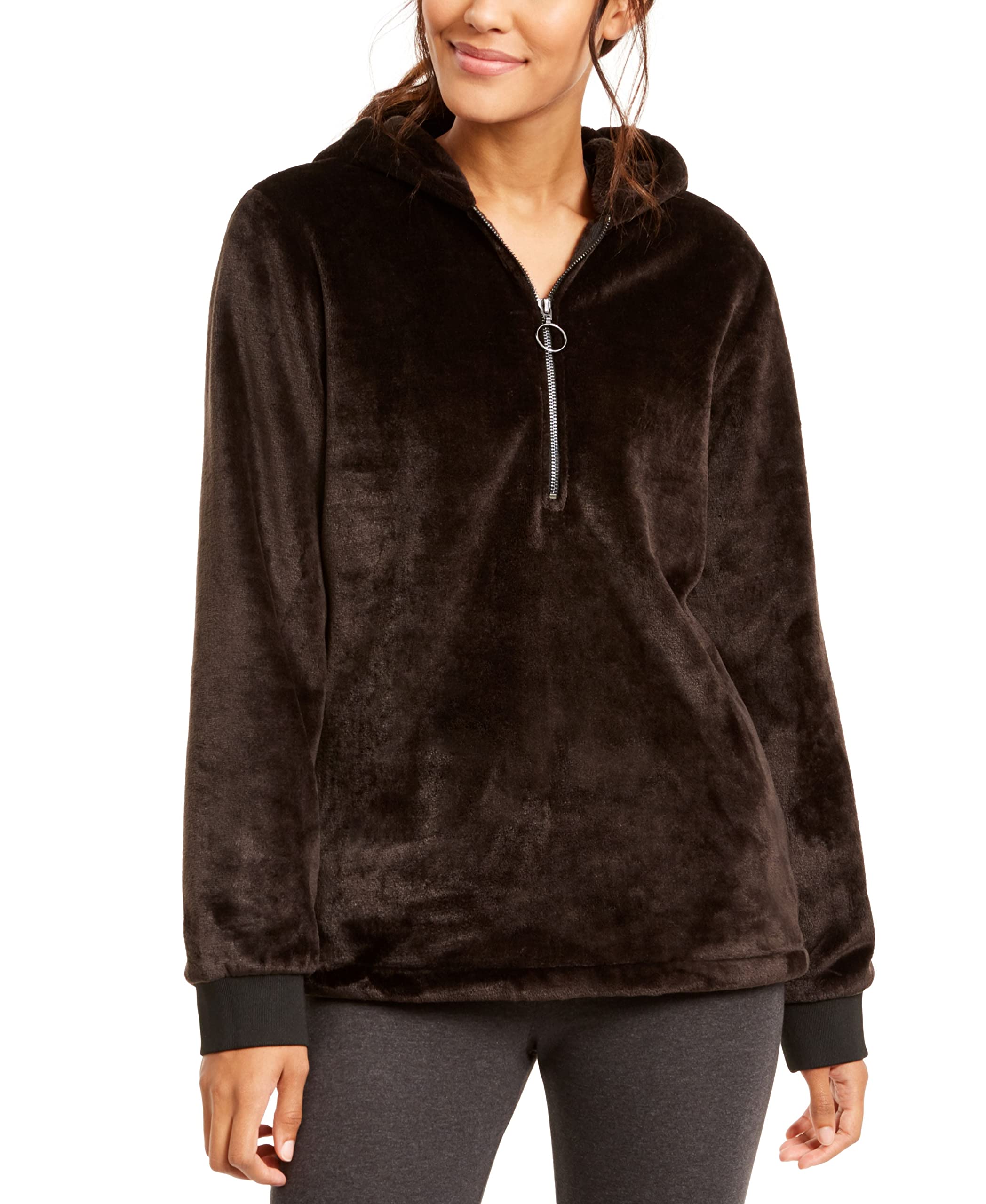 Ideology Women's Fleece Velour Jacket - Soft & Warm Winter Coat for Cold Weather | Perfect for Outdoor Activities, Casual Wear & Layering