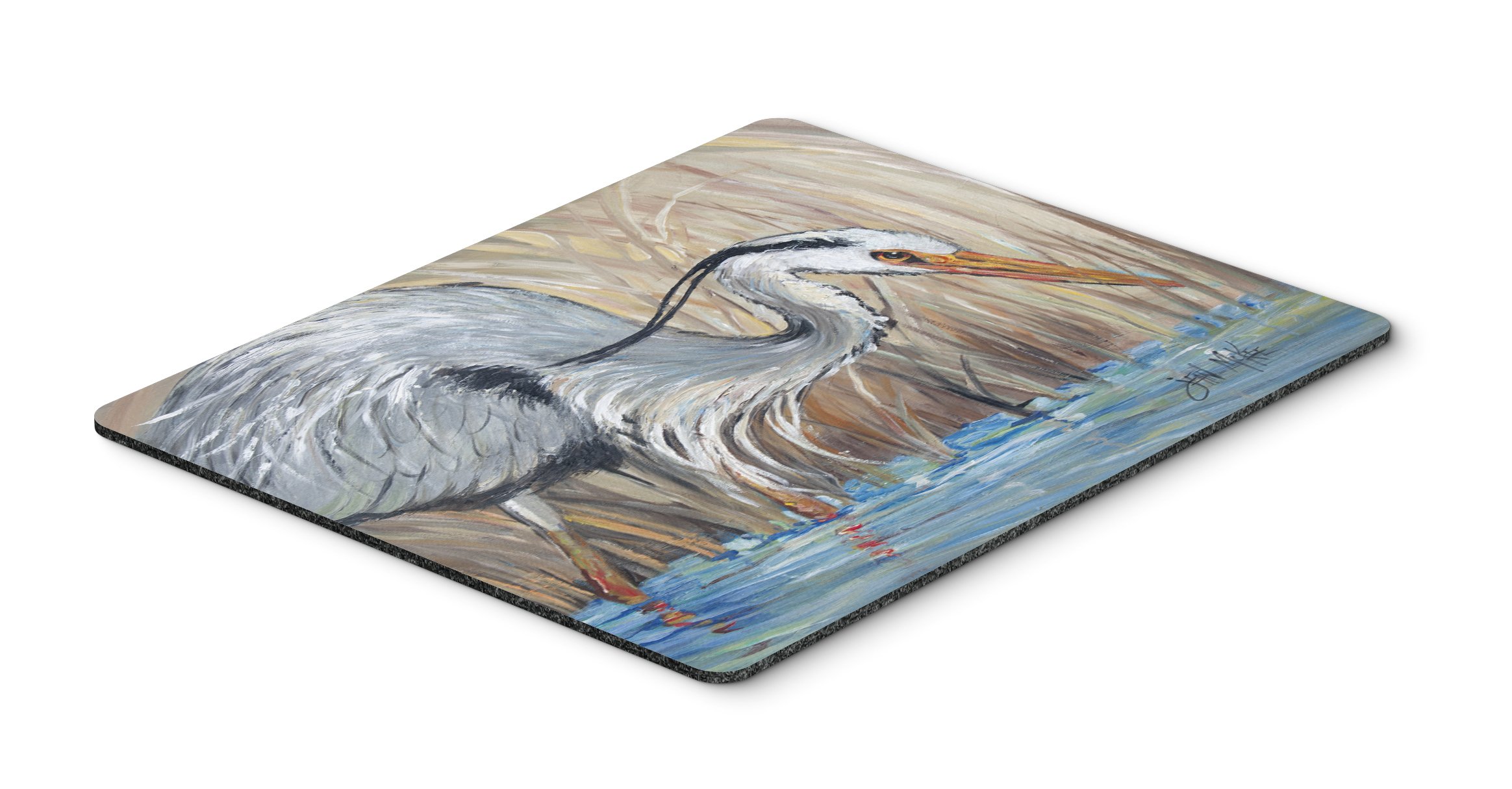 Blue Heron in The Reeds Mouse Pad - Large Washable Non-Slip Desk Mat for Home Office, Gaming & Computer Work | Heat-Resistant Hot Pad & Trivet for Kitchen Use | Premium Laptop Accessory for Work & Study