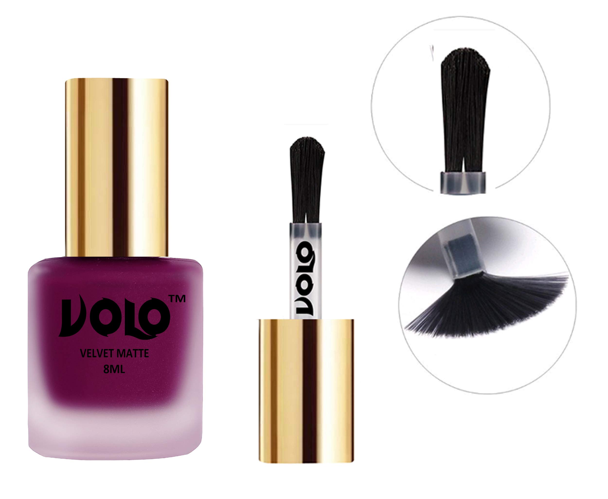 Volo Velvet Matte Nail Polish Set - Pack of 4 (Chocolate Brown, Blue, Grey, Dark Wine) 32ml - Long Lasting Vegan Nail Polish for Women - Perfect for Parties, Weddings & Special Occasions