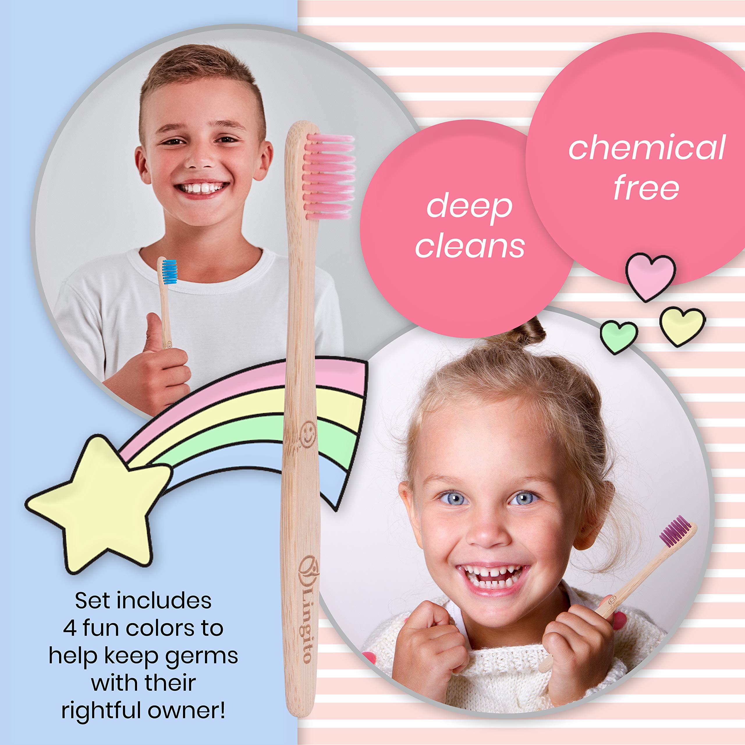 **Eco-Friendly Bamboo Toothbrushes for Kids – BPA-Free Soft Bristles, Natural & Organic, Vegan, Individually Wrapped – Gentle Cleaning for Sensitive Teeth & Sustainable Oral Care**    *(Perfect for Travel, Home Use, or Eco-Conscious Families – Biodegradable & Earth-Friendly!)*