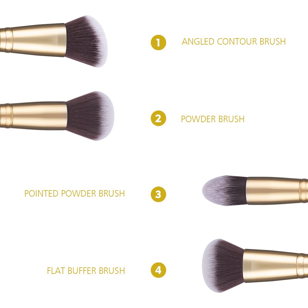 DUcare Professional Makeup Brush Set with Solid Cleanser Soap - Vegan & Cruelty-Free Cosmetic Brushes for Foundation, Blending, Contouring - Perfect for Travel & Home Makeup Kits
