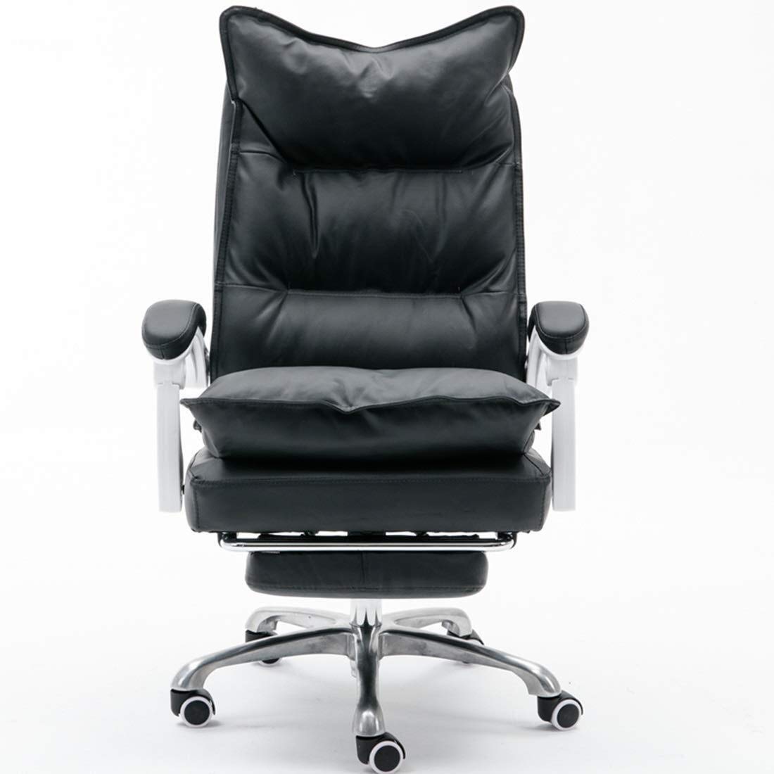 FMOGE Ergonomic Office Desk Chair - Executive PU Leather Recliner with Footrest, Adjustable Gaming Chair (Black) for Home Office, Gaming & Workspace Comfort