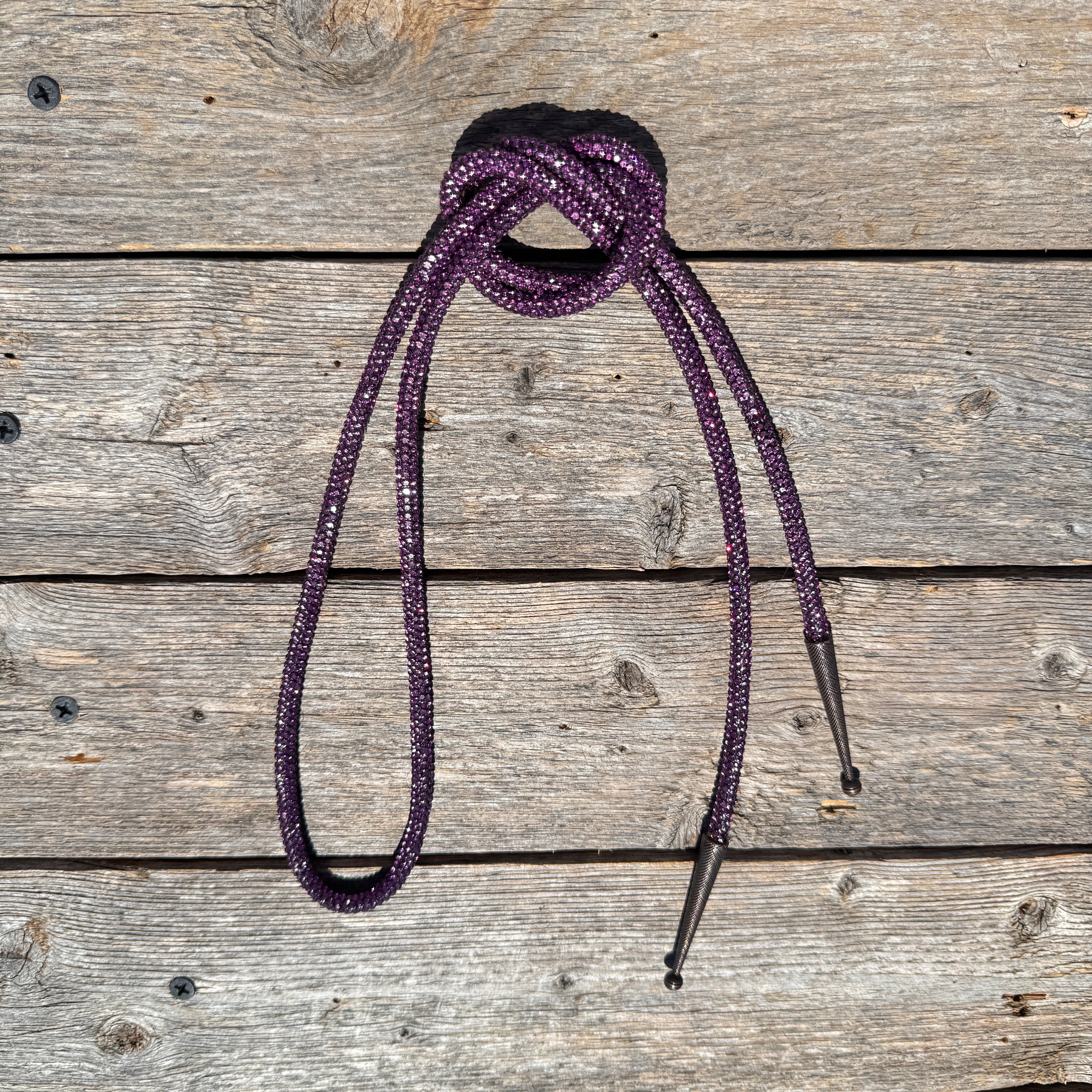 Stylish Purple Rhinestone Western Bolo Tie for Men - Elegant Cowboy Necklace Accessory #BT104 | Perfect for Rodeos, Weddings & Western Fashion