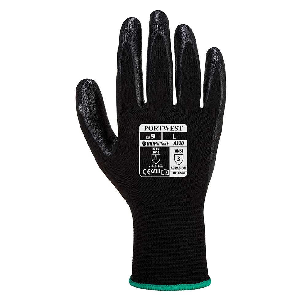 Portwest Dexti-Grip ANSI 105 Safety Gloves - X Large, Enhanced Grip for Handling Work, Durable & Protective for Construction, Warehouse, and Industrial Use