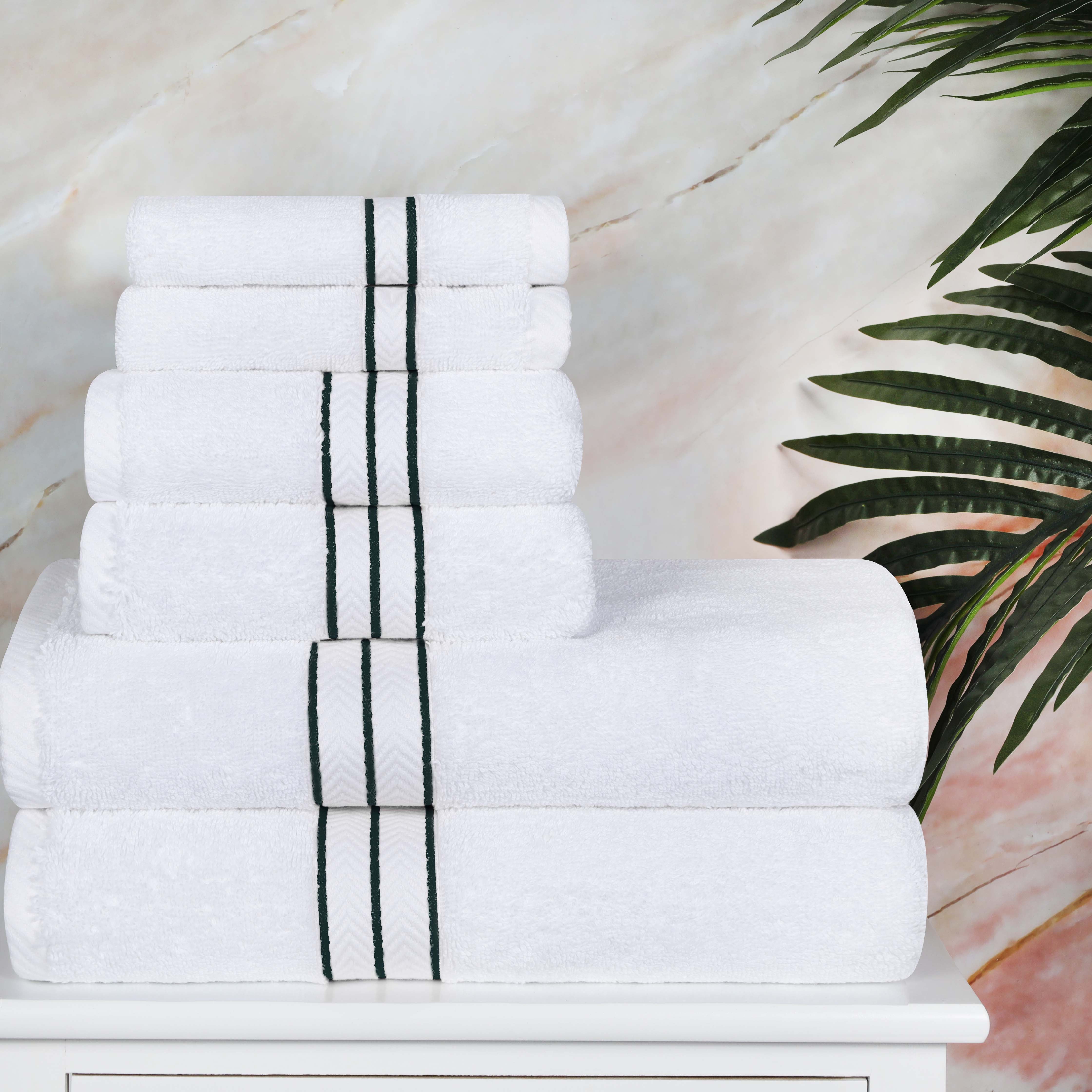 Premium 6-Piece Turkish Cotton Bath Towel Set - Ultra Soft, Highly Absorbent & Quick-Drying - Luxury Spa, Bathroom & Beach Essentials for Home & Travel