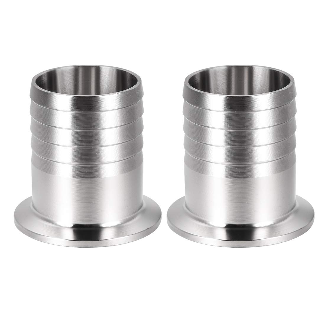 uxcell 1.988 Inch Flange to 1-1/2 Inch Hose Barb Adapter - 2 Pack for Water, Air & Fuel Lines - Perfect for Plumbing, Automotive & Industrial Applications