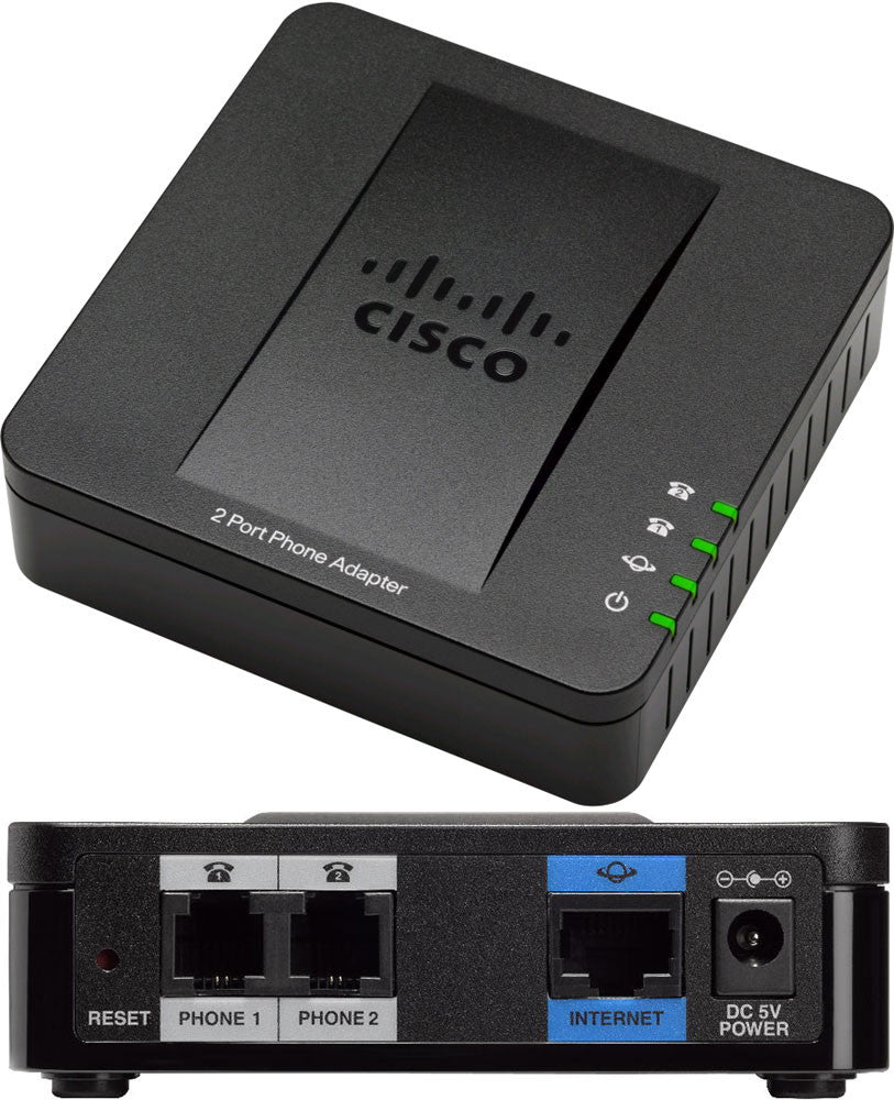 Cisco SPA112 2-Port VoIP Phone Adapter for Home & Office - Reliable Internet Calling Solution for Small Business & Remote Work
