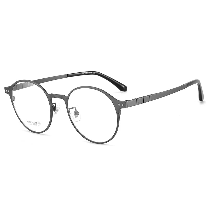 Bclear Unisex Full Rim Round Titanium Eyeglasses Frame - Lightweight Durable Glasses for Men & Women - Perfect for Reading, Driving & Everyday Use