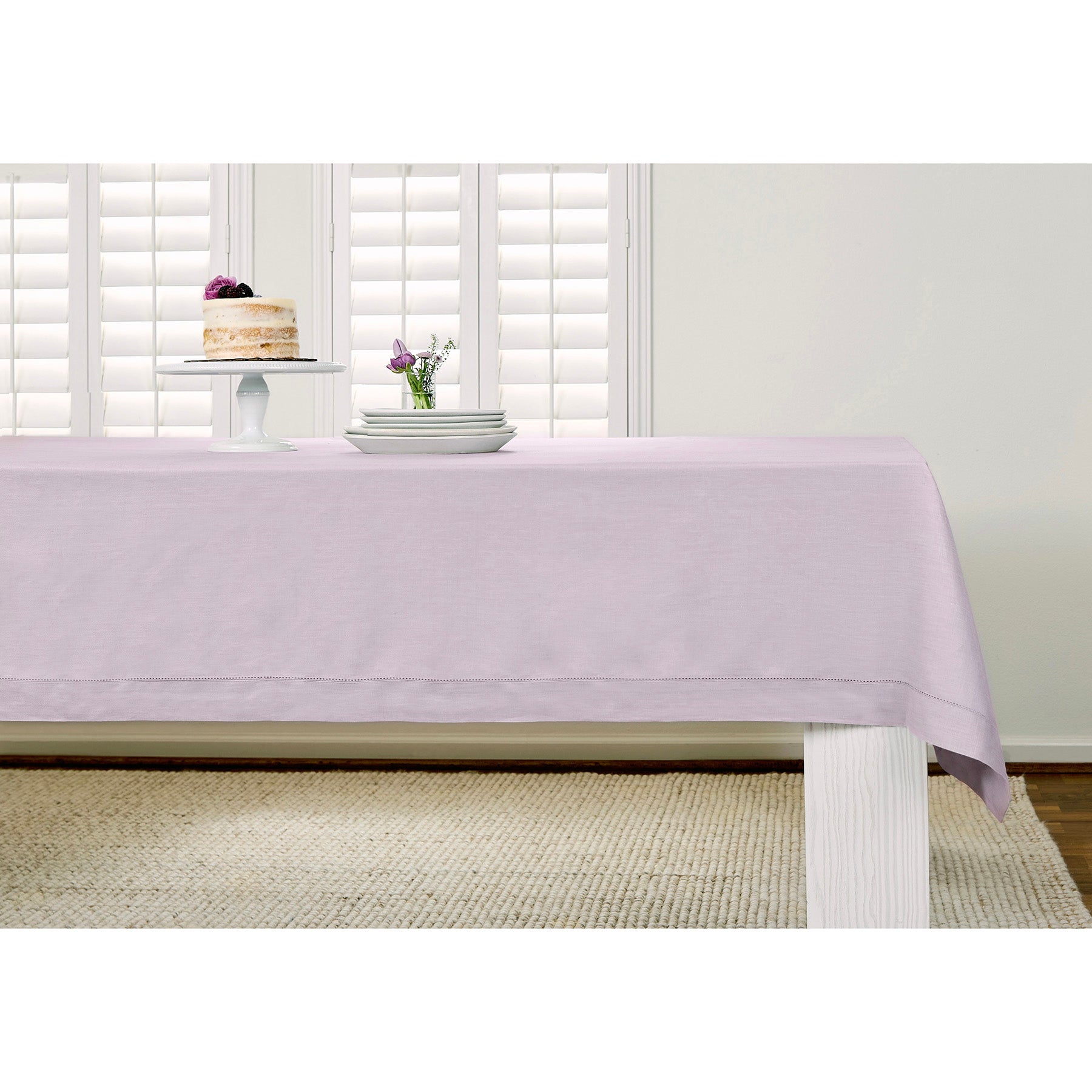 Elegant Classic Hemstitch Tablecloth - Premium Cotton Linen Table Cover for Dining Room, Wedding, Party & Special Occasions