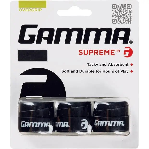 Gamma Supreme Overgrip - 3 Pack | Premium Tennis Racket Grip Tape for Enhanced Comfort & Sweat Absorption | Perfect for Tennis, Badminton & Racquetball Players